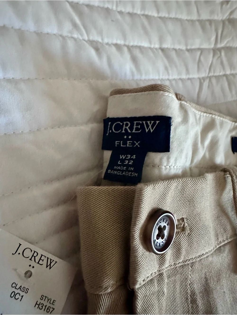 J. Crew Men's Flex Slim Chino Pants - Khaki Size W34 L32